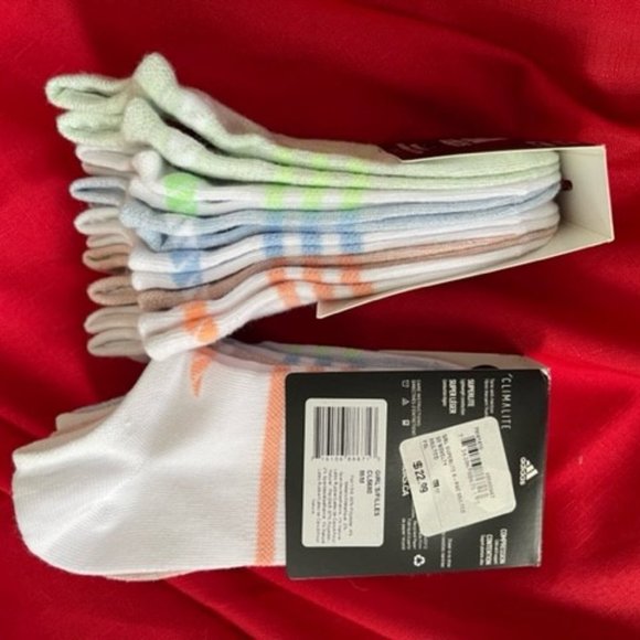 BRAND NEW adidas Girls' Superlite No Show Neon Sock - 2-PACKS,12 PAIRS - Picture 2 of 2